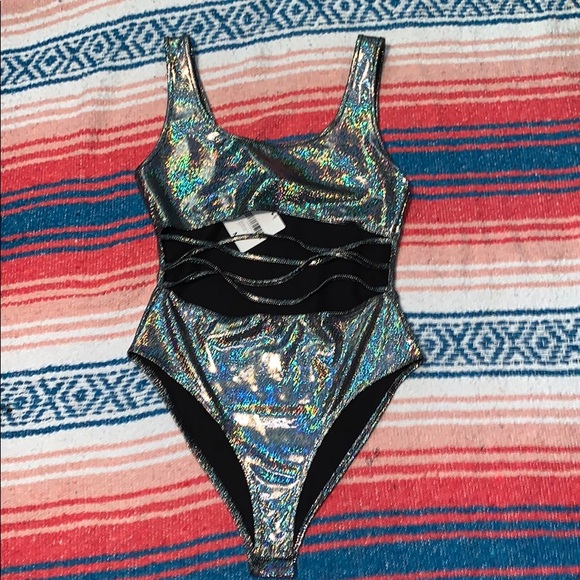 NWT Rave Black/Silver BodySuit Forever 21 - Medium - Picture 2 of 8